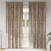 Aksominio tipo užuolaidos 2 pcs šampano 245 x 140 cm Aksomas