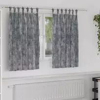 Aksominio tipo užuolaidos 2 pcs Pilka 140 x 140 cm Aksomas