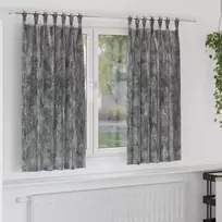 Aksominio tipo užuolaidos 2 pcs Pilka 175 x 140 cm Aksomas