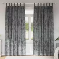 Aksominio tipo užuolaidos 2 pcs Pilka 260 x 140 cm Aksomas