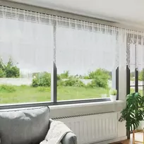 Nėrinių Užuolaida Gėlių Balta 100 x 400 cm Poliesteris