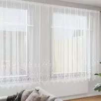 Nėrinių Užuolaida Gėlių Balta 240 x 400 cm Poliesteris