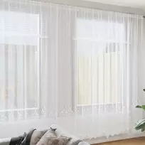 Nėrinių Užuolaida Gėlių Balta 300 x 400 cm Poliesteris