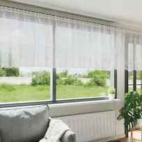 Nėrinių Užuolaida Gėlių Balta 120 x 400 cm Poliesteris