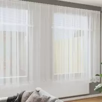 Nėrinių Užuolaida Gėlių Balta 200 x 400 cm Poliesteris