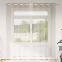 Voile Užuolaida 2 pcs Smėlio 260 x 140 cm Poliesteris