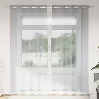 Voile Užuolaida 2 pcs Tamsiai pilka 245 x 140 cm Poliesteris