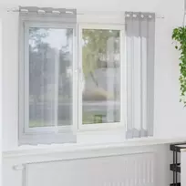 Voile Užuolaida 2 pcs Tamsiai pilka 175 x 140 cm Poliesteris