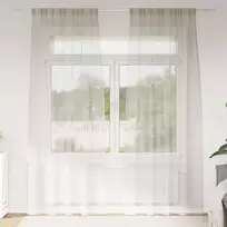 Voile Užuolaida 2 pcs Kreminė 260 x 140 cm Poliesteris