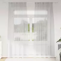 Voile Užuolaida 2 pcs Šviesiai pilka 260 x 140 cm Poliesteris