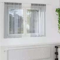 Voile Užuolaida 2 pcs Tamsiai pilka 140 x 140 cm Poliesteris