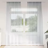 Voile Užuolaida 2 pcs Tamsiai pilka 225 x 140 cm Poliesteris