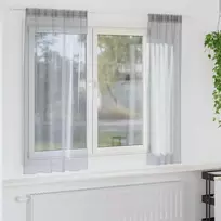 Voile Užuolaida 2 pcs Tamsiai pilka 175 x 140 cm Poliesteris