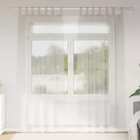 Voile Užuolaida 2 pcs Kreminė 260 x 140 cm Poliesteris
