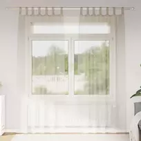 Voile Užuolaida 2 pcs Smėlio 260 x 140 cm Poliesteris