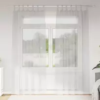 Voile Užuolaida 2 pcs Šviesiai pilka 260 x 140 cm Poliesteris