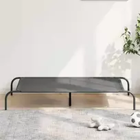paaukštinta šunų lova, pilka 130x80x20 cm tekstilės ir plieno