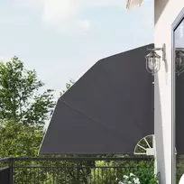 Balkono privatumo ekranas 140 x 140 cm Poliesteris Juoda