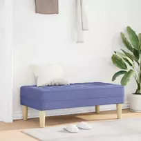 suoliukas su pagalve Džinsinės mėlynos 113 x 57 x 39 cm audinys