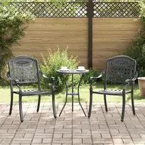 Sodo Kėdė 2 pcs Juoda 55 x 56,5 x 91cm Aliuminis
