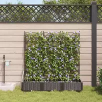 Sodo vazonas 3 pcs Ruda 120 x 40 x 126 cm Plastmasė