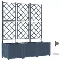 Sodo vazonas 3 pcs Pilka 120 x 40 x 142 cm Plastmasė