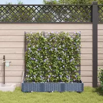 Sodo vazonas 3 pcs Pilka 120 x 40 x 126 cm Plastmasė