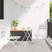 Sodo sulankstoma kėdė 2 pcs Balta 42 x 52 x 82cm