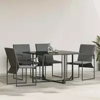 Kėdė su pagalve 4 pcs Juoda ir Antracitas Tekstilenas