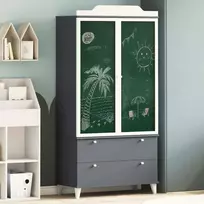 Juodai rašomas spinta ROROS Pilka ir balta 90 x 45 x 180 cm