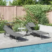 Sulankstomas gultas 2 pcs Pilka 190 x 57 x 81 cm Oksfordas