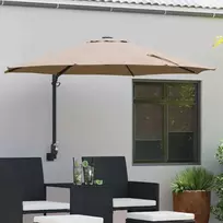 Sodo skėtis Taupe 248 x 248 x 148 cm Poliesteris ir plienas