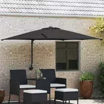 Sodo skėtis Juoda 248,5 x 247,5 x 160 cm Poliesteris ir plienas