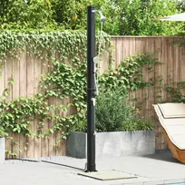 Lauko saulės dušas Juoda 217 cm PVC ir aliuminis