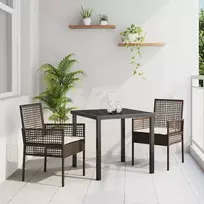 Sodo Kėdė su pagalve 2 pcs Ruda 55 x 53 x 85 cm poliratanas