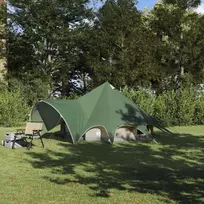Teepee palapinė 3 asmenims Žalia ir Pilka 312 x 312 x 197 cm