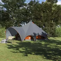 Teepee palapinė 5 žmonėms Pilka ir oranžinė 415 x 415 x 247 cm