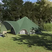 Teepee palapinė 9 žmonėms Žalia ir Pilka 502 x 502 x 297 cm