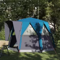 Kempingo palapinė 3 asmenims Mėlyna ir Pilka 320 x 320 x 203 cm