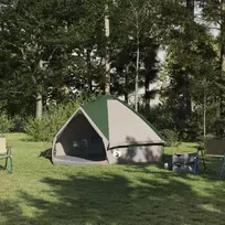 Teepee palapinė 4 asmenims Žalia ir Pilka 388 x 320 x 169 cm