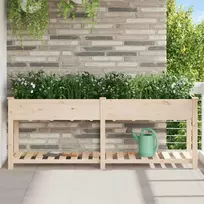 Sodo vazonas Smėlio 203 x 53 x 76,5 cm Kietasis pušinis medis