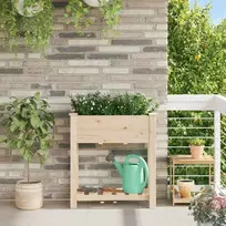 Sodo vazonas Smėlio 71 x 37 x 76,5 cm Kietasis pušinis medis