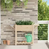 Sodo vazonas Smėlio 111 x 37 x 76,5 cm Kietasis pušinis medis
