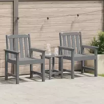 Sodo valgomoji kėdė 2 pcs Šviesiai pilka 65,5 x 59 x 88 cm HDPE