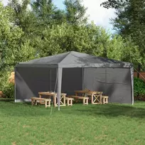 Šventinės palapinės šoninė siena 2 pcs Šviesiai pilka