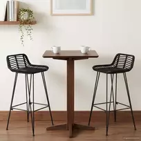 Baro taburetė 2 pcs Juodas 44 x 46 x 91 cm Ratana ir Plienas