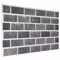 Sienų plokštės 10 pcs Juoda ir pilka 100 x 50 cm EPS putos