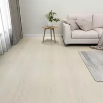 Grindų lentos 5,11 m² 55 pcs PVC Balta ir kreminė