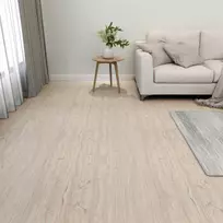 Grindų lentos 5,11 m² 55 pcs PVC Balta ir medžio spalva