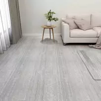 Grindų lentos 5,11 m² 55 pcs PVC Šviesiai pilka ir balta.